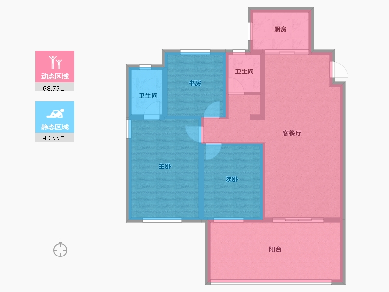 河南省-濮阳市-云熙府-100.87-户型库-动静分区