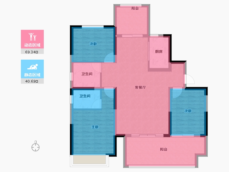 河南省-濮阳市-华信·越绣水岸-98.86-户型库-动静分区