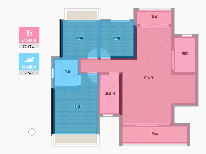 湖南省-常德市-城投尚德郡-88.97-户型库-动静分区