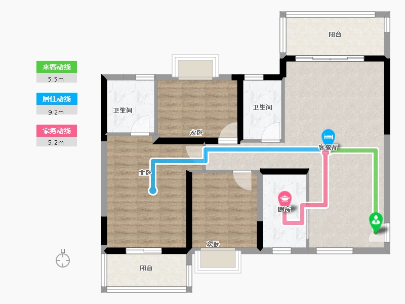 湖南省-郴州市-郴州恒大林溪郡-96.60-户型库-动静线