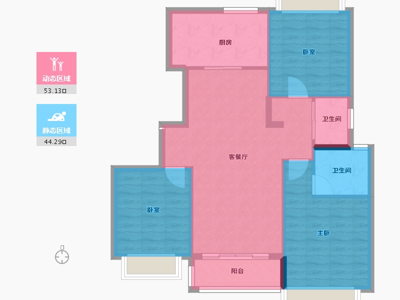 贵州省-黔西南布依族苗族自治州-景地·峰域湾二期-88.80-户型库-动静分区