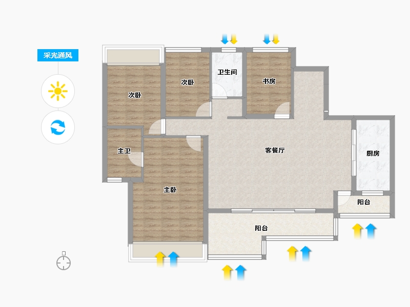 四川省-成都市-建发央玺-119.55-户型库-采光通风