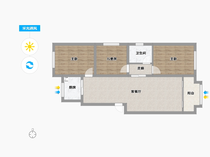 河北省-保定市-东城名筑-95.00-户型库-采光通风