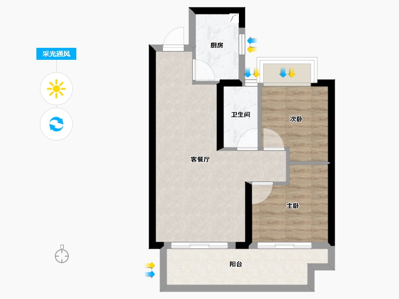 广西壮族自治区-北海市-北投观海上城-50.61-户型库-采光通风