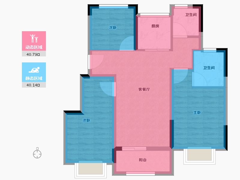 浙江省-湖州市-中南望樾澜庭-71.70-户型库-动静分区