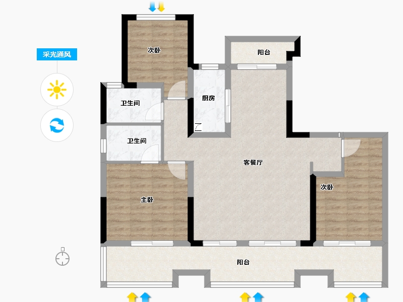 河南省-商丘市-建业·天境-102.33-户型库-采光通风