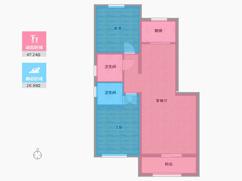 河北省-石家庄市-水木清华园-76.00-户型库-动静分区