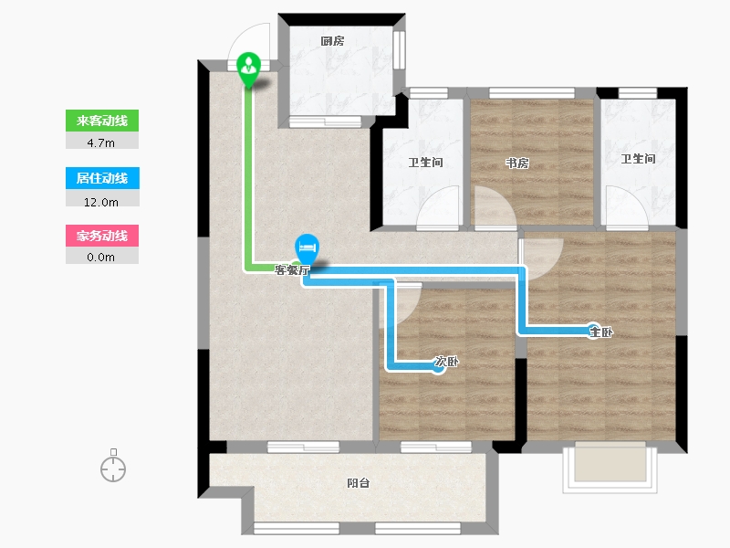 浙江省-湖州市-中南望樾澜庭-79.25-户型库-动静线