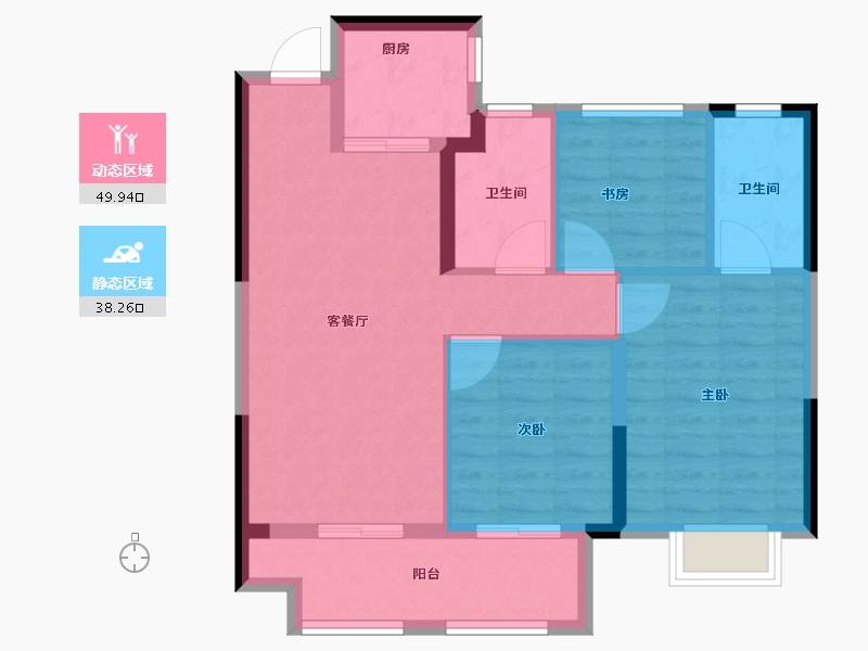 浙江省-湖州市-中南望樾澜庭-79.25-户型库-动静分区