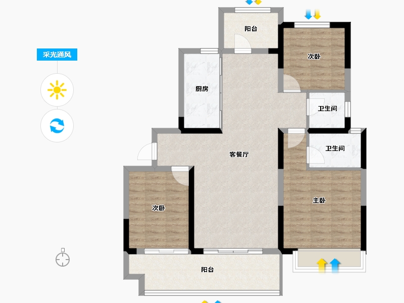 河南省-濮阳市-华信·越绣水岸-98.06-户型库-采光通风