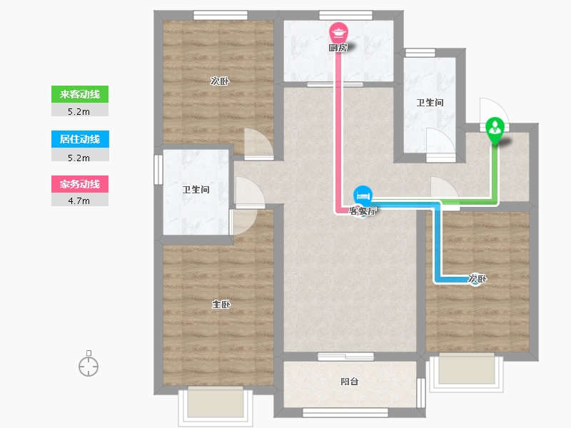 河北省-张家口市-天著华府-90.94-户型库-动静线