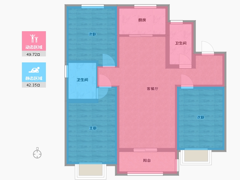 河北省-张家口市-天著华府-90.94-户型库-动静分区