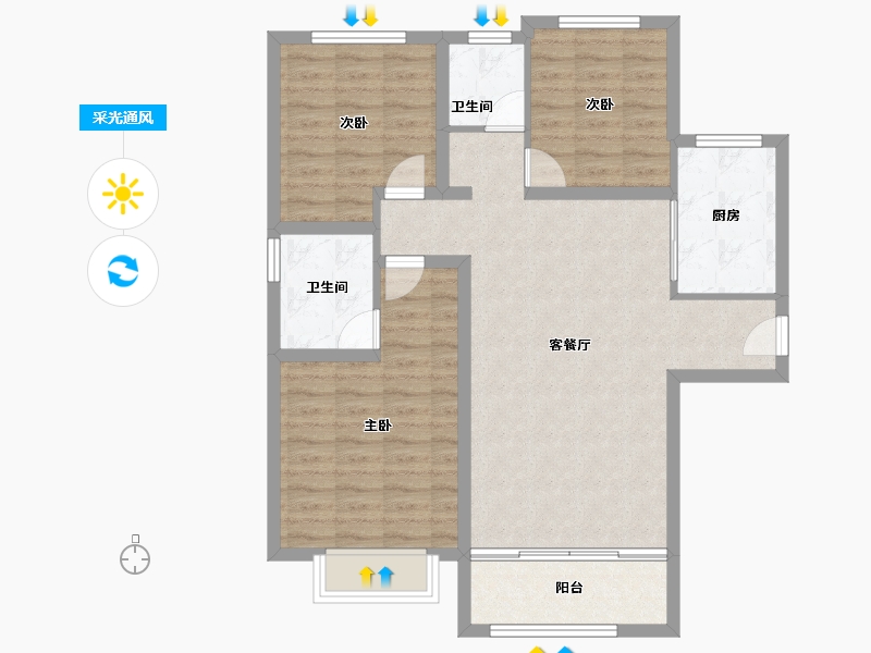 河南省-濮阳市-开州·文苑-89.87-户型库-采光通风