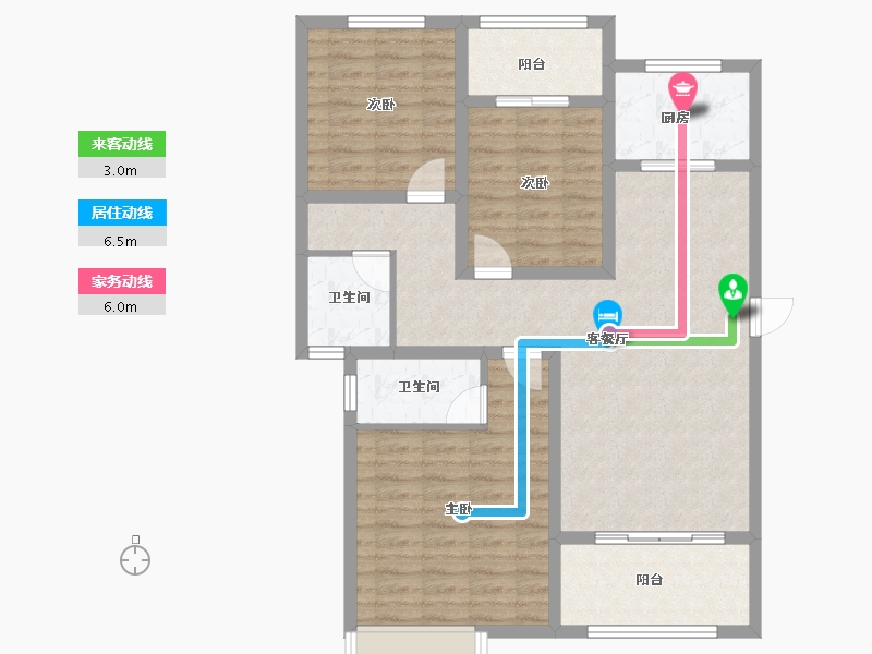 河南省-濮阳市-开州百子园-96.96-户型库-动静线