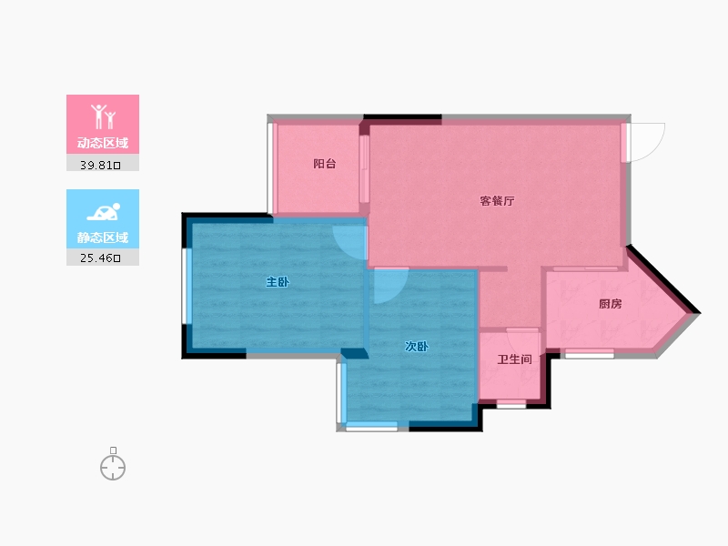 湖北省-宜昌市-盛泰玫瑰园-58.92-户型库-动静分区