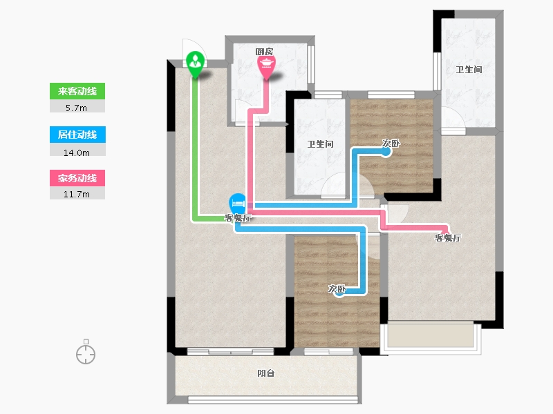 河南省-濮阳市-樱海铭筑-93.95-户型库-动静线