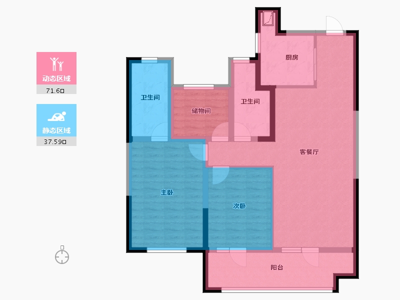 宁夏回族自治区-银川市-银川融创城-96.80-户型库-动静分区