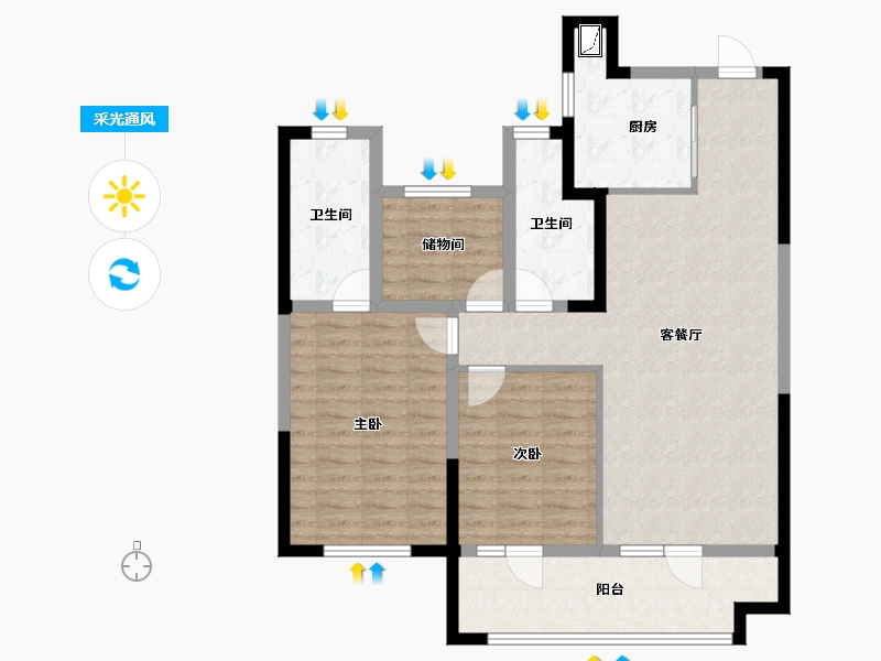 宁夏回族自治区-银川市-银川融创城-96.80-户型库-采光通风