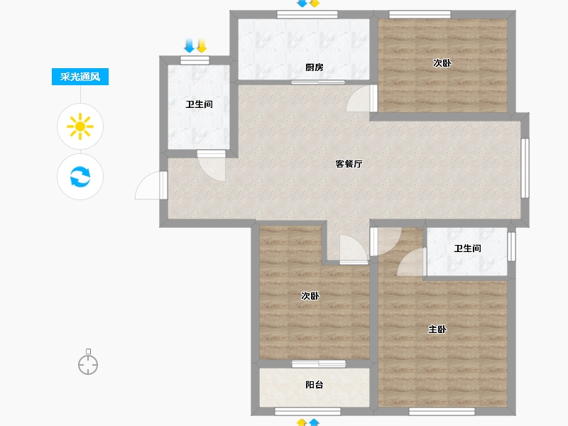 山东省-菏泽市-名城国际-98.00-户型库-采光通风