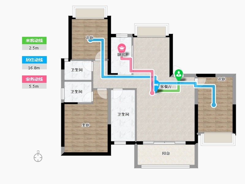 江西省-宜春市-华硕春江月-107.86-户型库-动静线