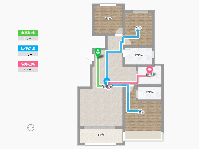 河南省-濮阳市-金辉·桂园-89.24-户型库-动静线