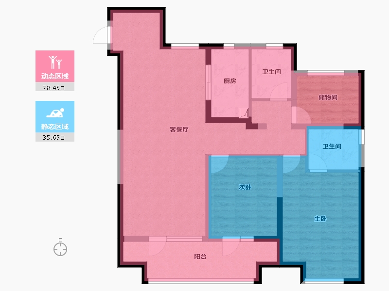 宁夏回族自治区-银川市-银川融创城-101.60-户型库-动静分区