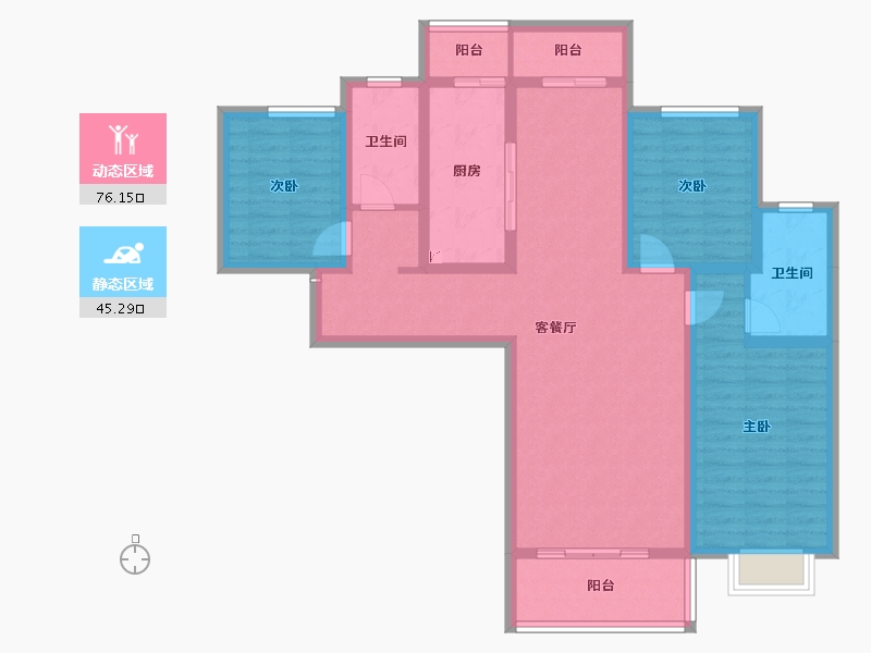 甘肃省-平凉市-华电小区-107.64-户型库-动静分区