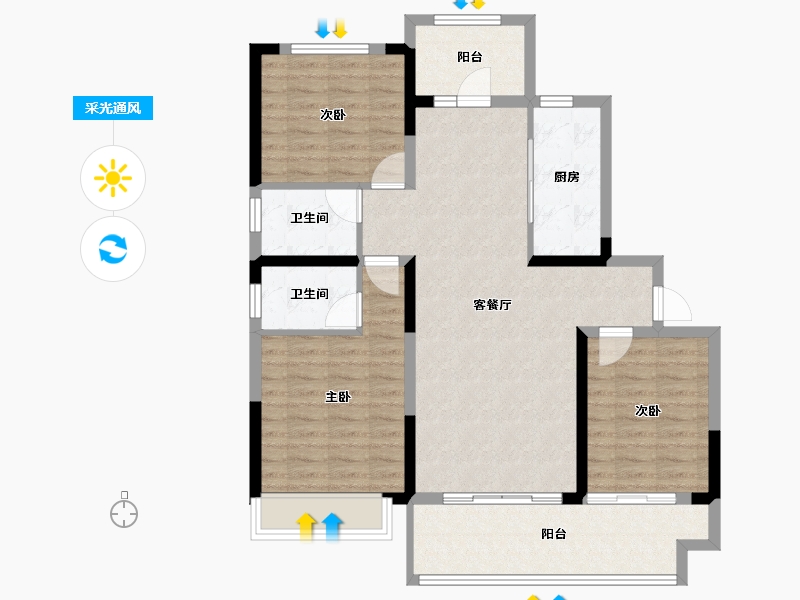 河南省-濮阳市-华信·越绣水岸-99.06-户型库-采光通风