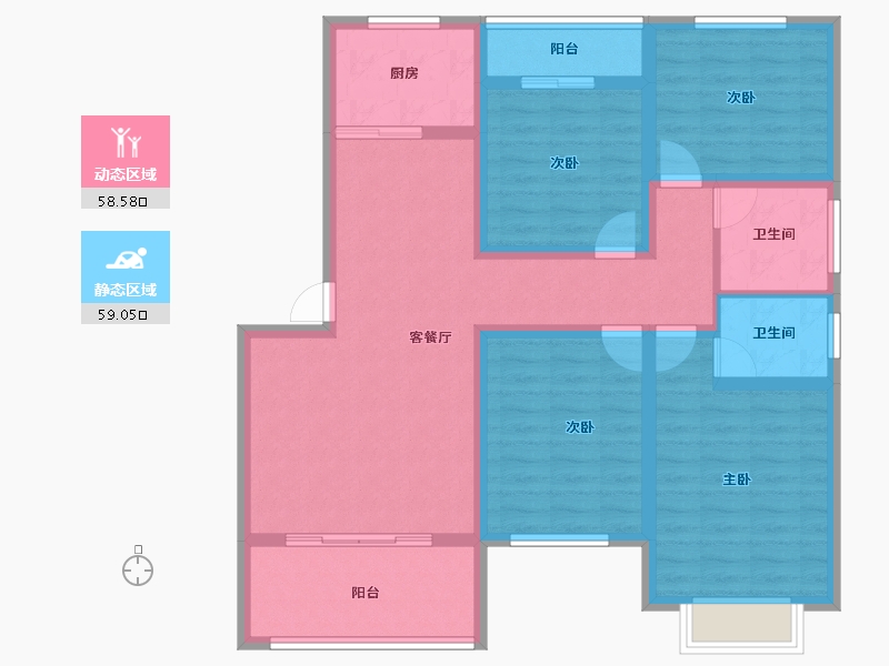 河南省-濮阳市-恒基·悦和府-104.14-户型库-动静分区