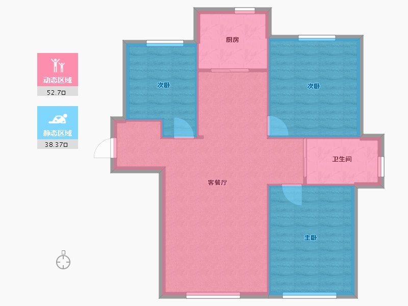 新疆维吾尔自治区-昌吉回族自治州-环宇新天地-95.00-户型库-动静分区