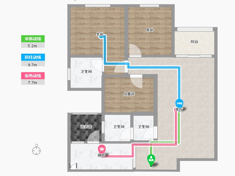 贵州省-黔南布依族苗族自治州-明珠翡翠府-82.22-户型库-动静线