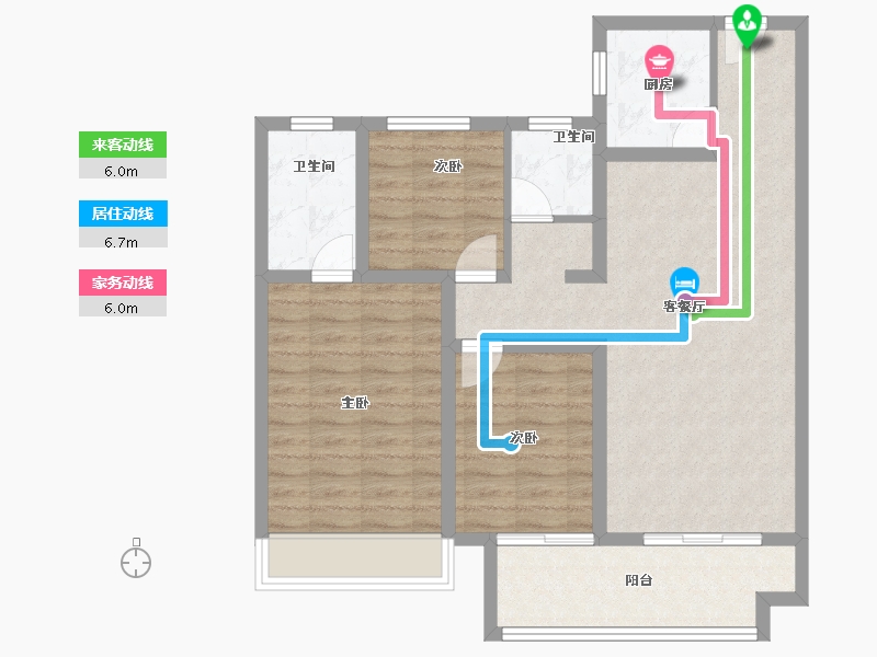 河南省-濮阳市-开州百子园-85.96-户型库-动静线