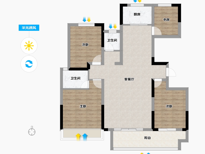 河南省-濮阳市-华信·越绣水岸-99.02-户型库-采光通风