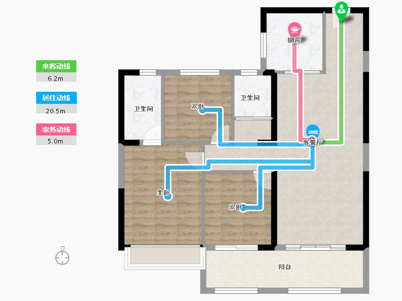 河南省-濮阳市-碧桂园·云溪尚境-95.67-户型库-动静线