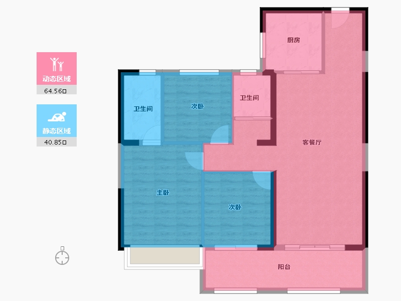 河南省-濮阳市-碧桂园·云溪尚境-95.67-户型库-动静分区