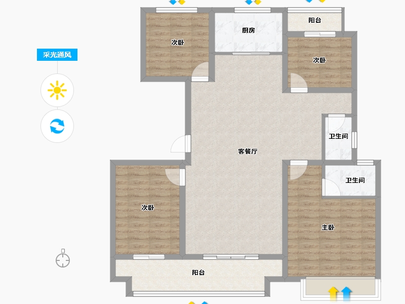 河南省-濮阳市-开州百子园-115.15-户型库-采光通风