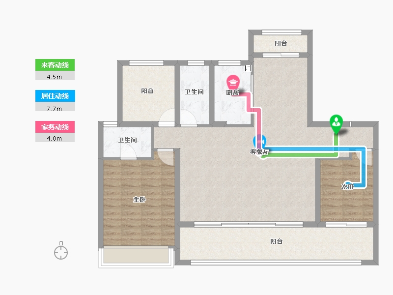 安徽省-滁州市-金鹏天境-105.61-户型库-动静线