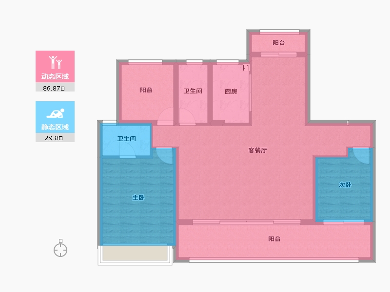 安徽省-滁州市-金鹏天境-105.61-户型库-动静分区