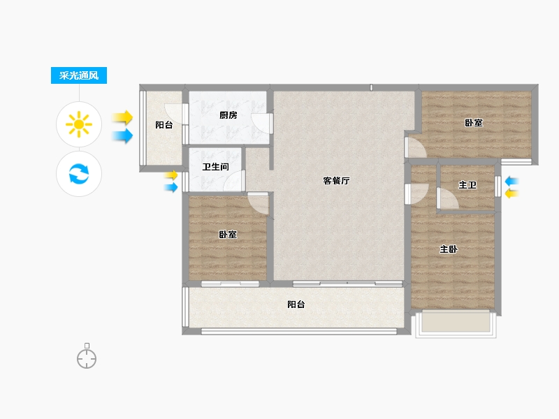 四川省-成都市-建发央玺-104.16-户型库-采光通风