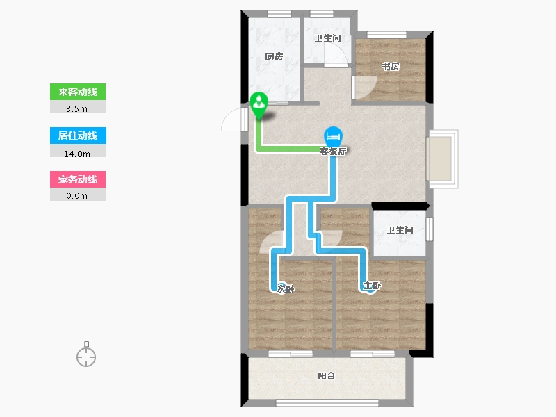 浙江省-台州市-天骄嘉苑-71.00-户型库-动静线