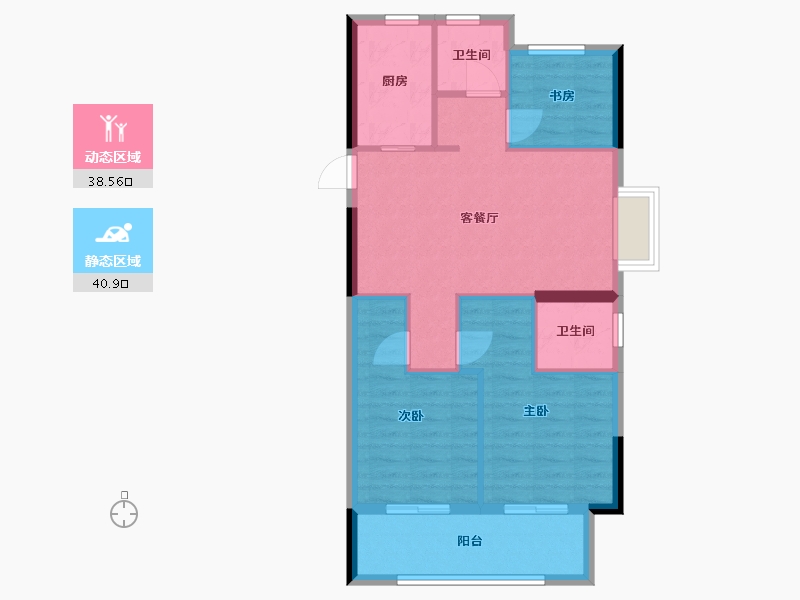 浙江省-台州市-天骄嘉苑-71.00-户型库-动静分区