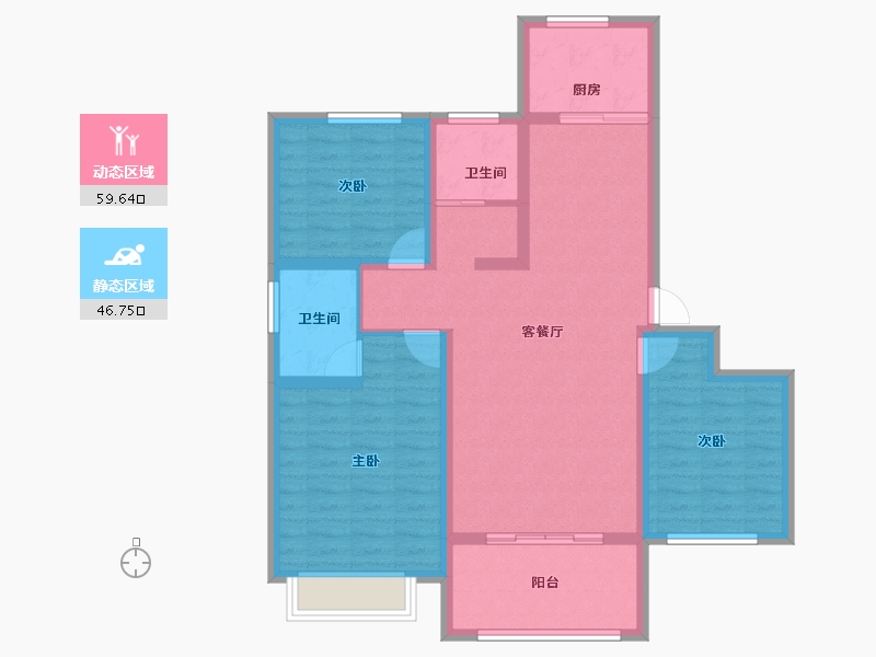 河南省-濮阳市-恒基·悦和府-94.90-户型库-动静分区