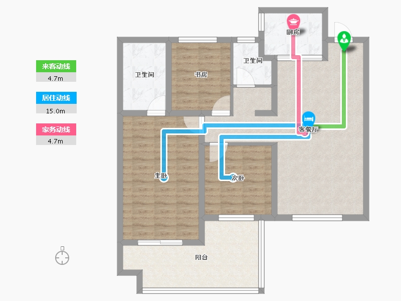 河南省-濮阳市-云熙府-92.96-户型库-动静线