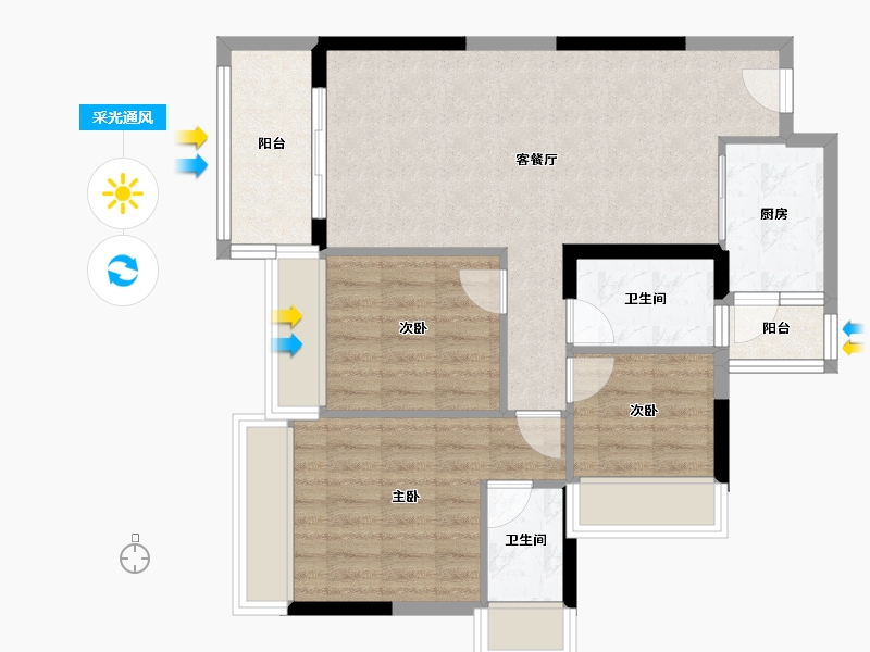 广东省-清远市-海港成天荷1号-75.22-户型库-采光通风