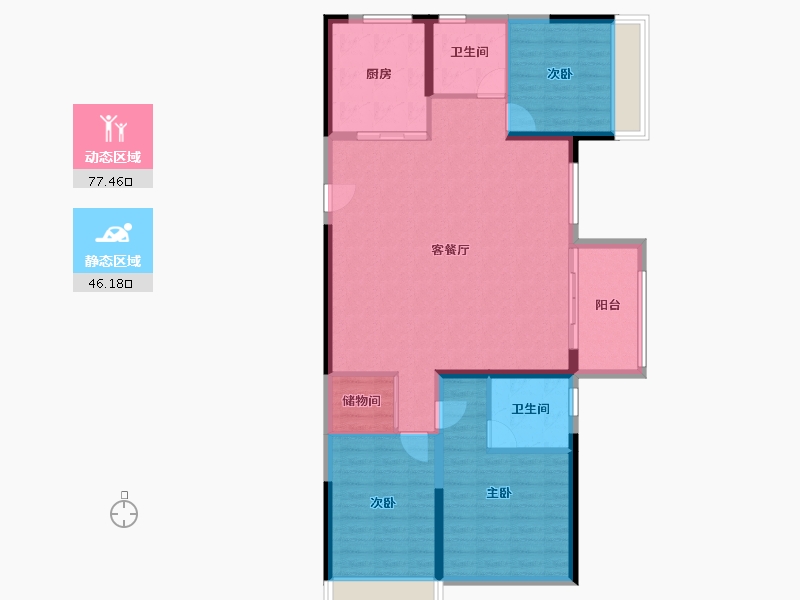 河南省-濮阳市-碧桂园·云溪尚境-112.77-户型库-动静分区