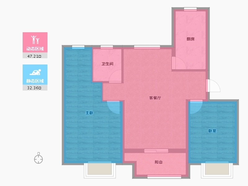 江西省-九江市-蓝城·西海桃李-71.13-户型库-动静分区