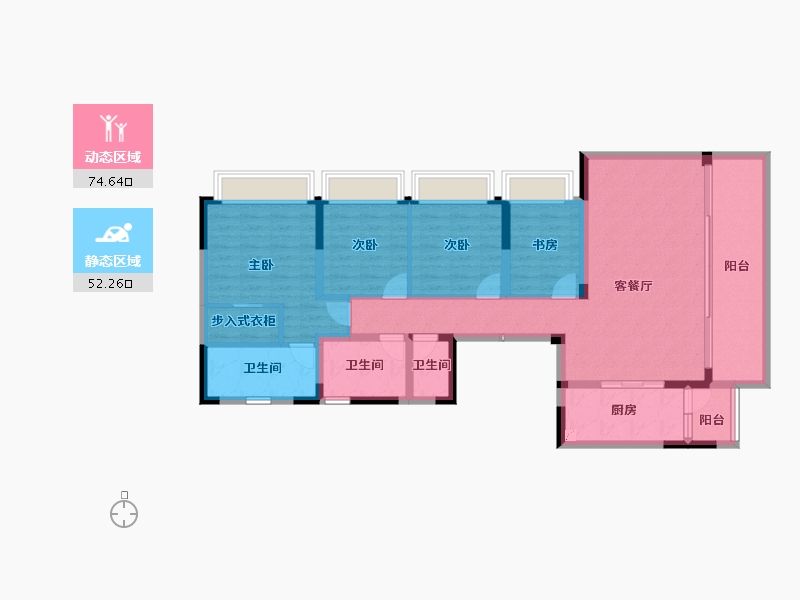 重庆-重庆市-合能渝玥府-113.45-户型库-动静分区