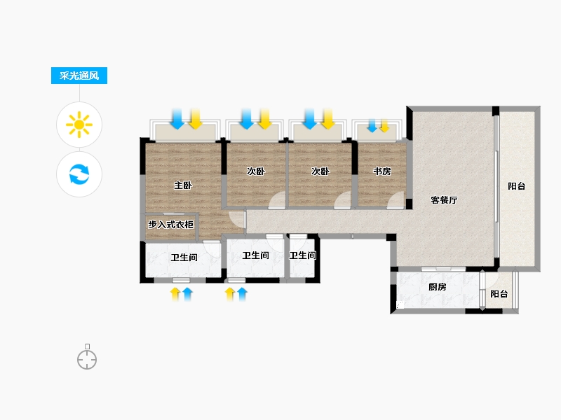 重庆-重庆市-合能渝玥府-113.45-户型库-采光通风