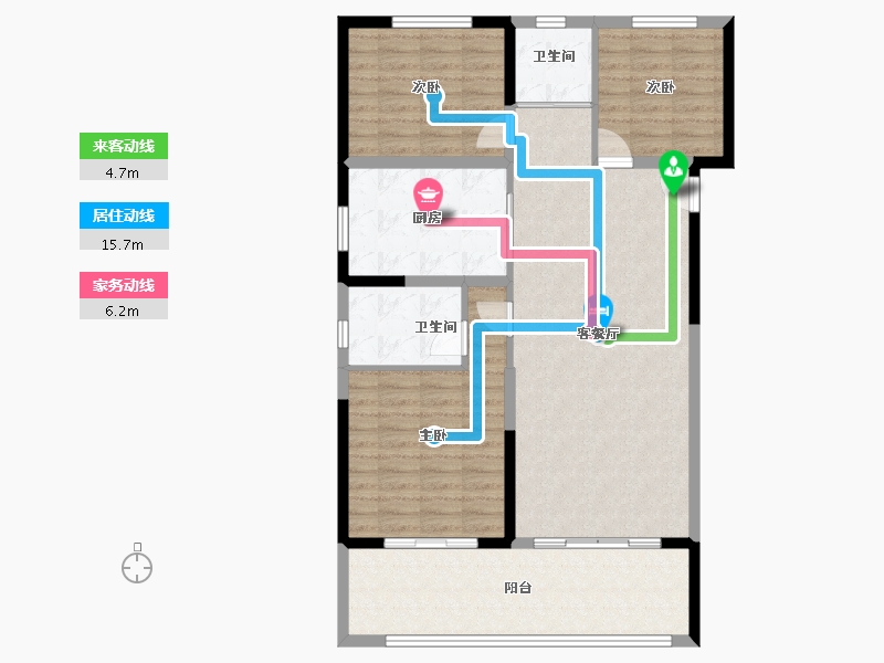 河南省-濮阳市-碧桂园·云溪尚境-104.96-户型库-动静线