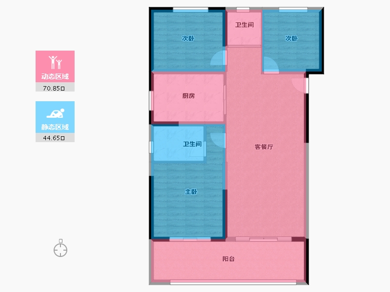 河南省-濮阳市-碧桂园·云溪尚境-104.96-户型库-动静分区